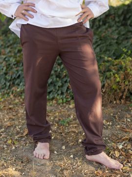 Pantalon médiéval serré aux chevilles, marron XXL