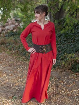 Robe médiévale simple, rouge