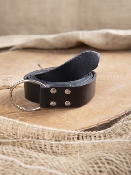 Ceinture médiévale en cuir noir 190 cm