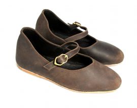 Chaussures médiévales Cecilie nubuck marron 38