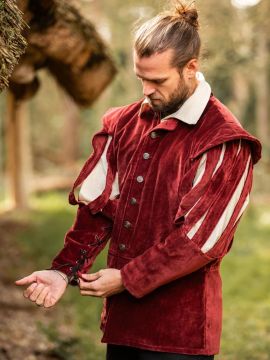 Veste en velours bordeaux