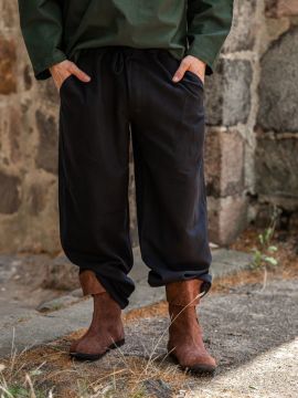 Pantalon médiéval en coton, avec poches noir XL