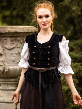 Gilet avec boutons en métal, noir
